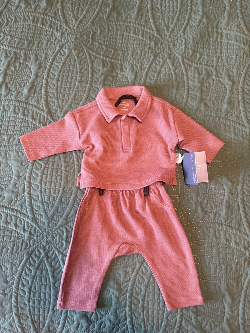 Modern moments brown two piece baby outfit